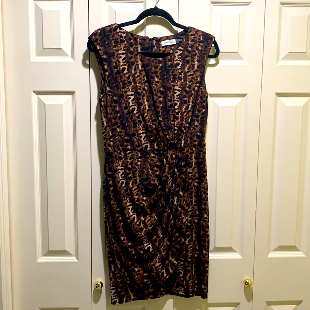 Leopard print knit dress